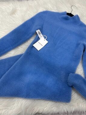 NWT Sunday Best Blue Fuzzy knit dress